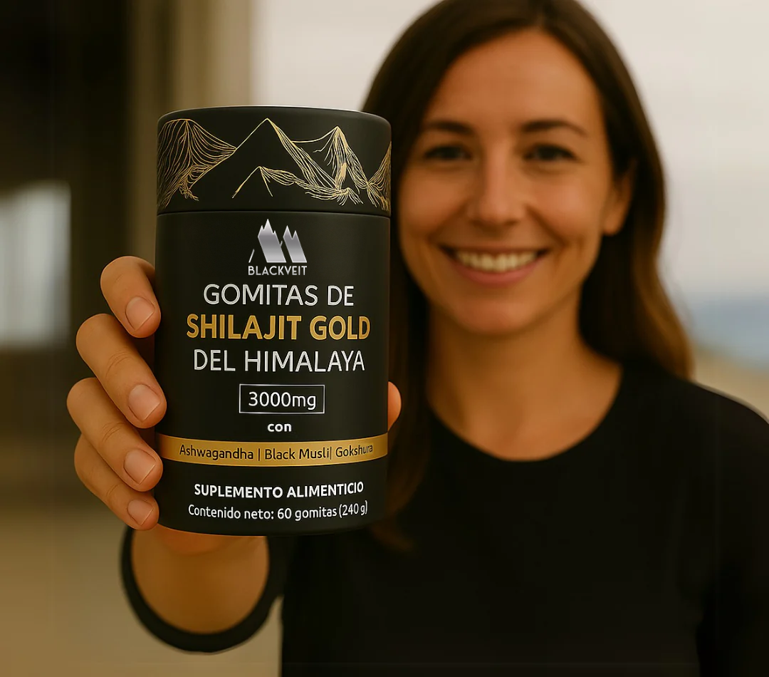 BlackVeit Gold Gomitas de Shilajit Puro del Himalaya: Con Ashwagandha, Black Musli y Gokshura